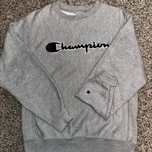 Champion Men's Crewneck Sweater in Gray